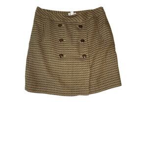 Ann Taylor Loft Women’s 8 Wool Blend Pencil Skirt Mini Skirt Lined Brown Gold